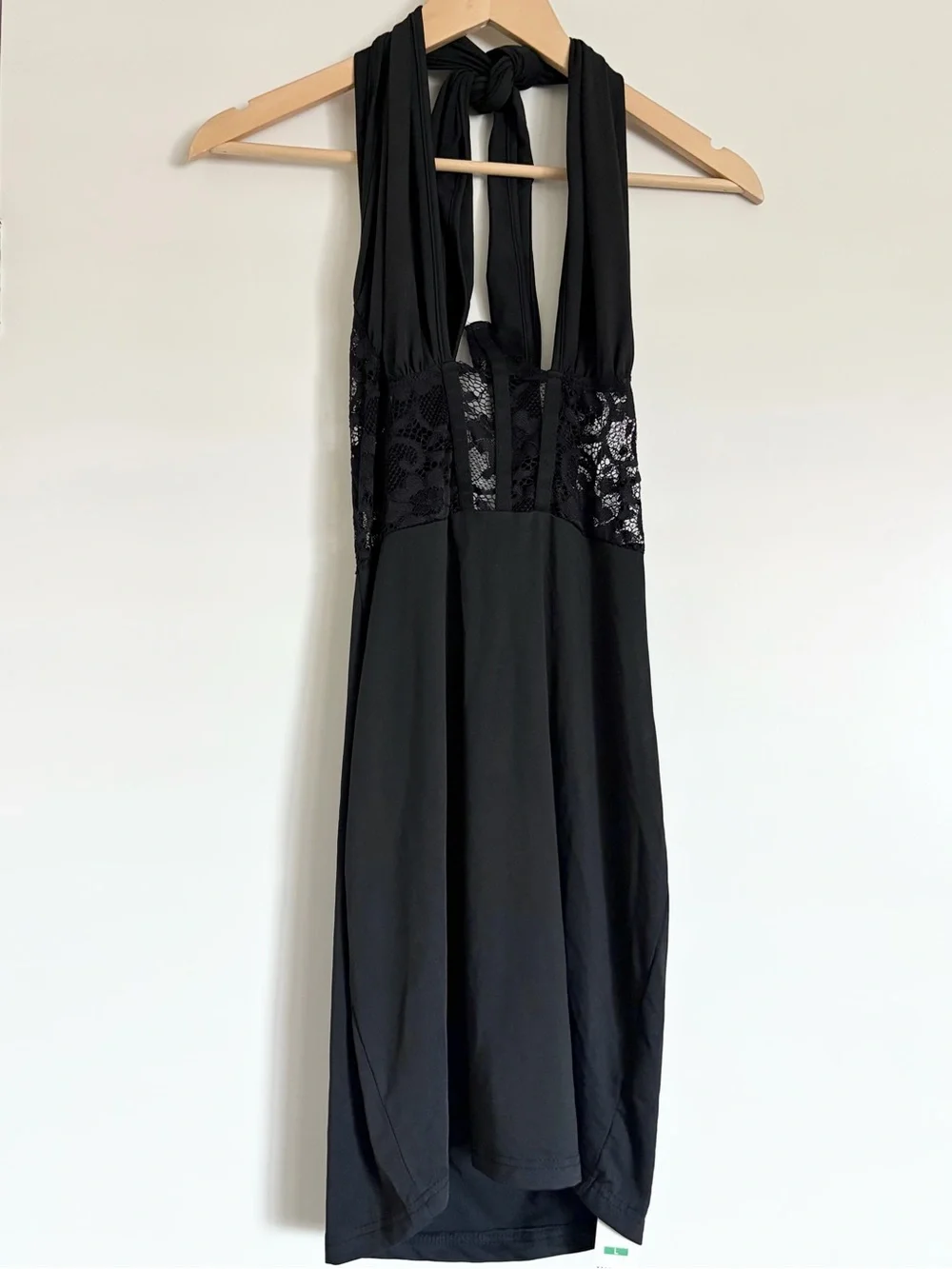 Yandy Black Lace Halter Mini Dress Size Large